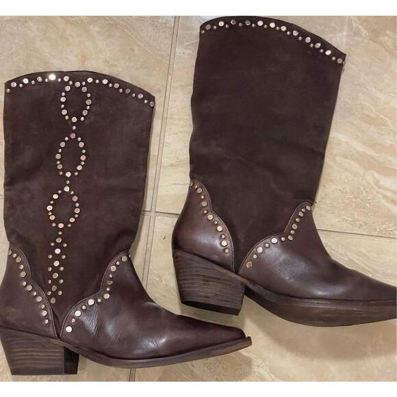 Free People Jaxon Studded Western Boots Size 38.5 - Picture 4 of 6